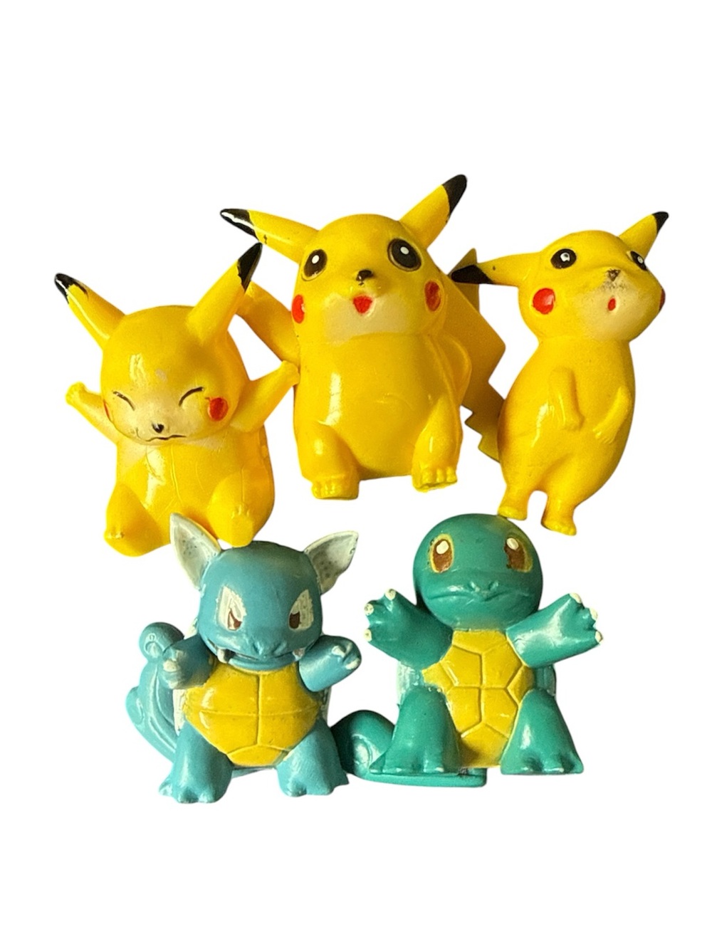 1999 Pokémon Tomy PIKACHU (x3) WARTORTLE SQUIRTLE PVC Lot *Loose